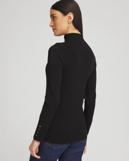 Ella Button Cuff Turtleneck Sweater - Chico's