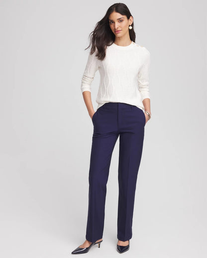 Button Shoulder Crewneck Pullover - Chico's