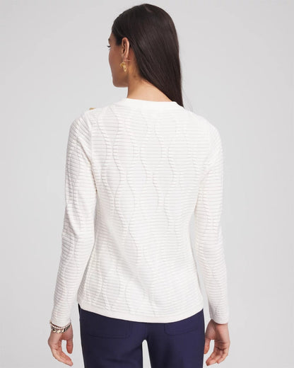 Button Shoulder Crewneck Pullover - Chico's