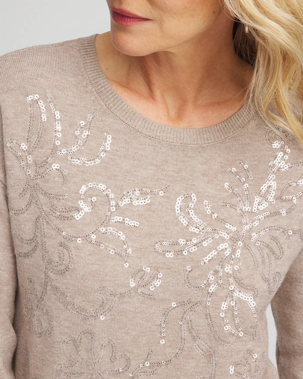 Floral Sequined Pullover - Chico's