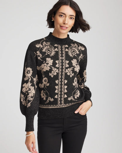 Bryne Jacquard Mockneck Pullover - Chico's