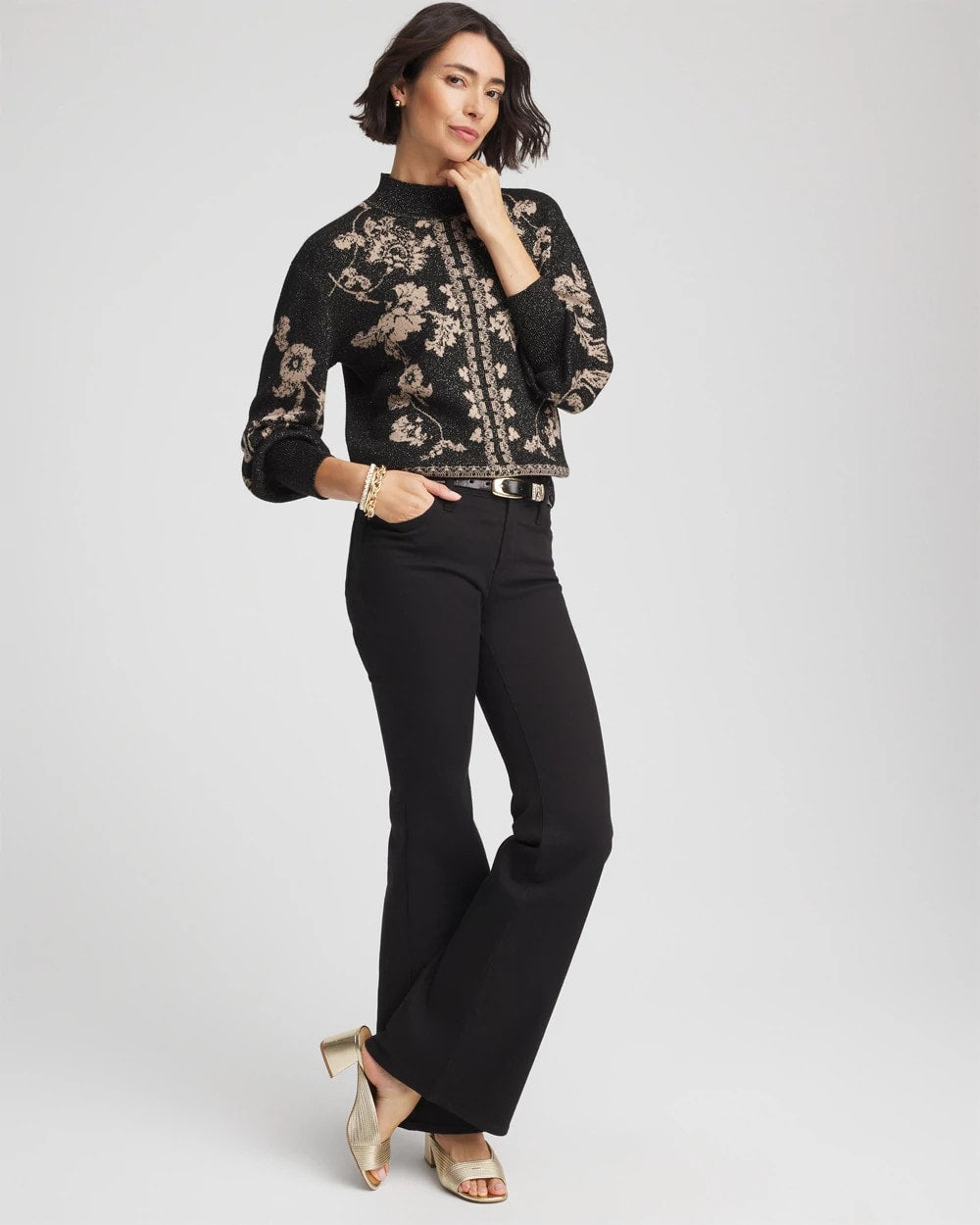 Bryne Jacquard Mockneck Pullover - Chico's