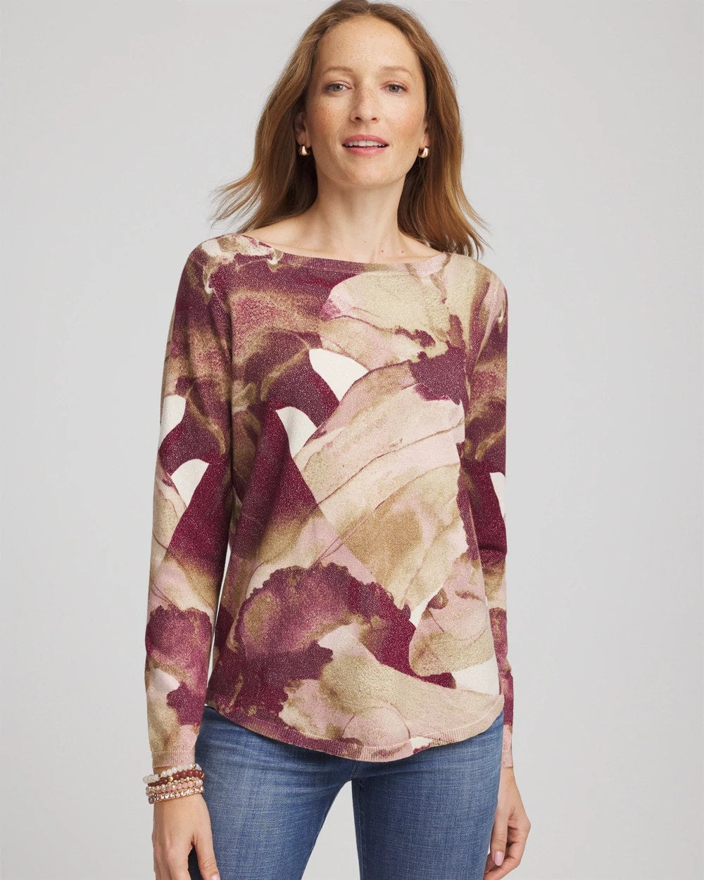 Ella Ocean Glitz Boatneck Sweater - Chico's