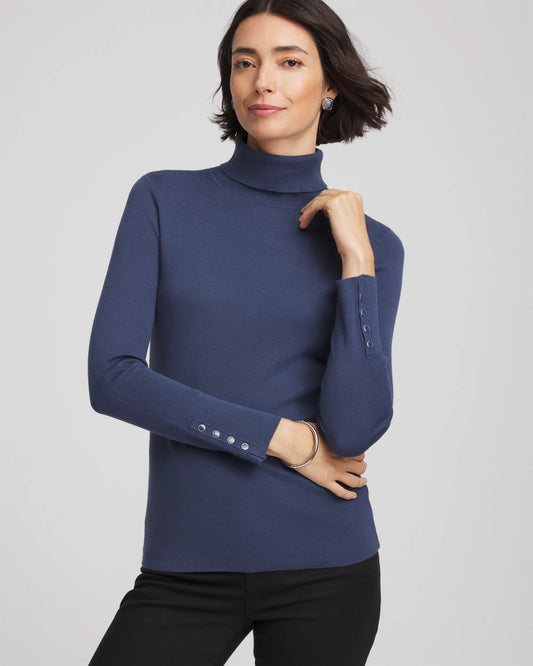 Ella Button Cuff Turtleneck Sweater - Chico's