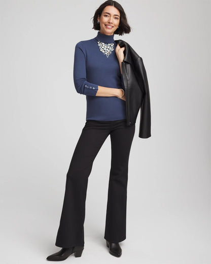 Ella Button Cuff Turtleneck Sweater - Chico's