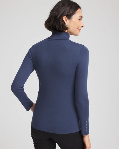 Ella Button Cuff Turtleneck Sweater - Chico's