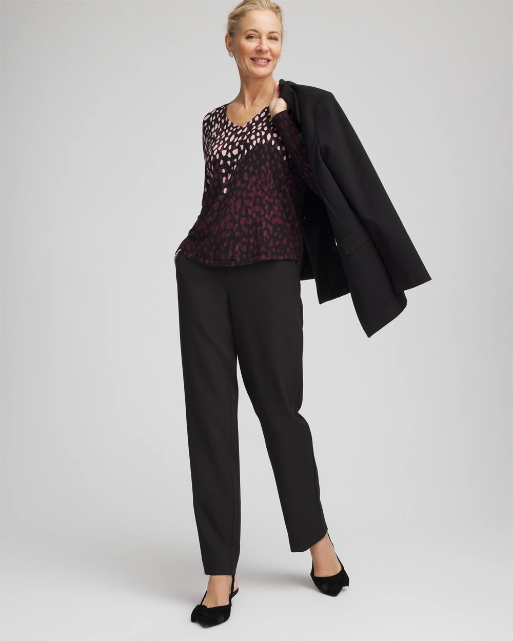 Ella Printed V-Neck Sweater - Chico's