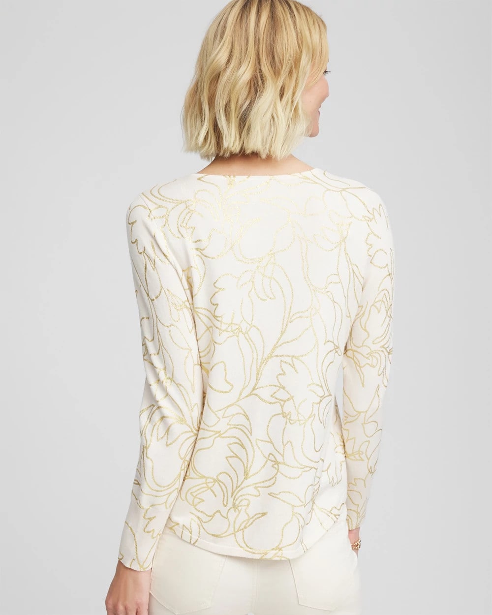 Ella Foiled V-Neck Sweater - Chico's