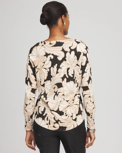 Ella Metallic V-Neck Sweater - Chico's