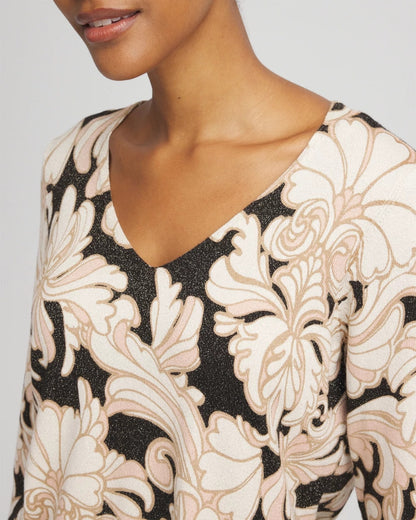 Ella Metallic V-Neck Sweater - Chico's