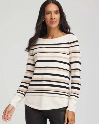 Ella Stripe Boatneck Sweater - Chico's