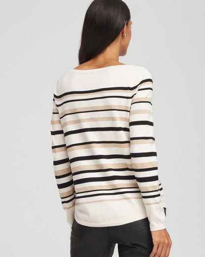 Ella Stripe Boatneck Sweater - Chico's