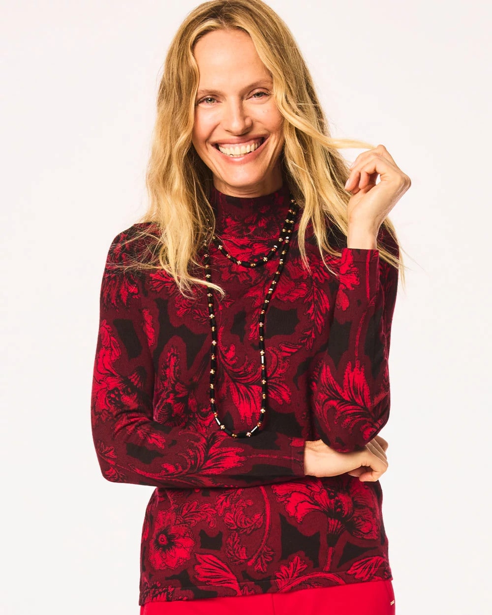 Ella Printed Mockneck Sweater - Chico's