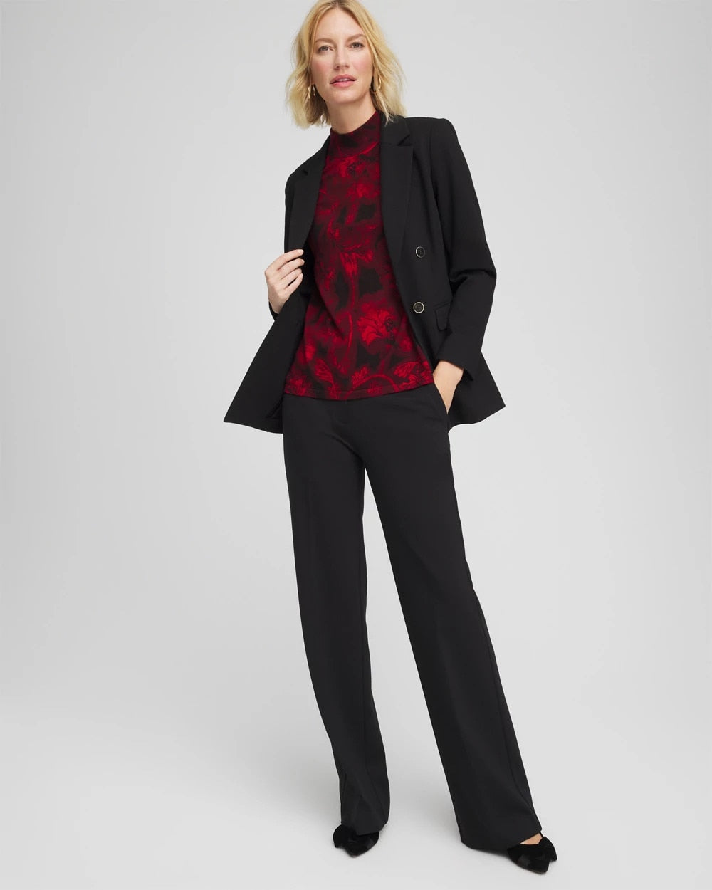 Ella Printed Mockneck Sweater - Chico's