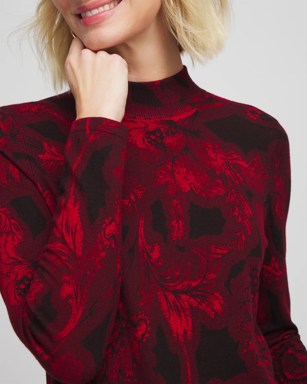 Ella Printed Mockneck Sweater - Chico's