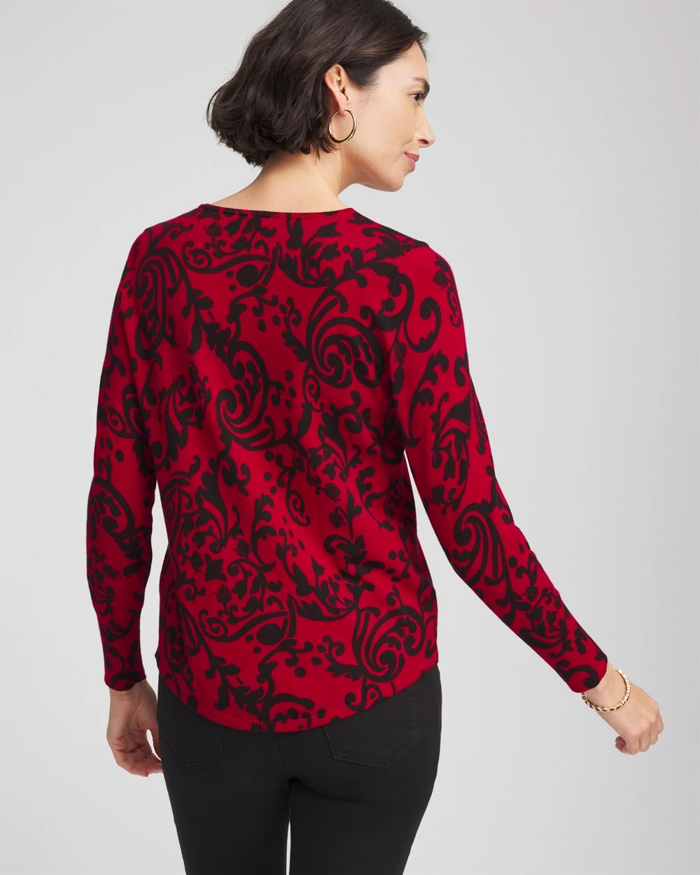 Ella Printed V-Neck Sweater - Chico's