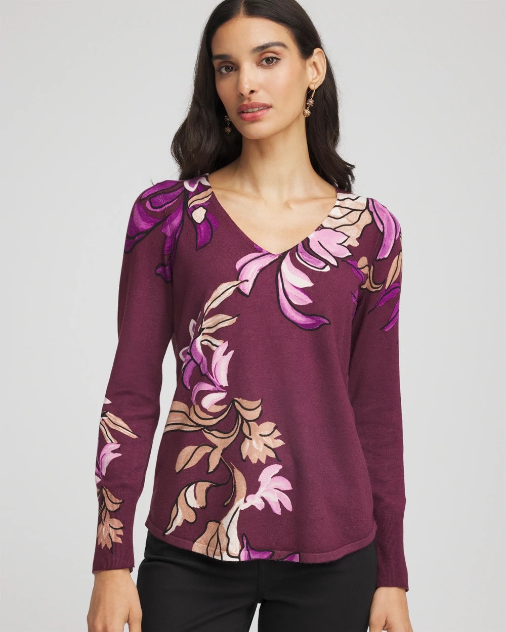 Ella V-Neck Artisanal Pullover Sweater - Chico's
