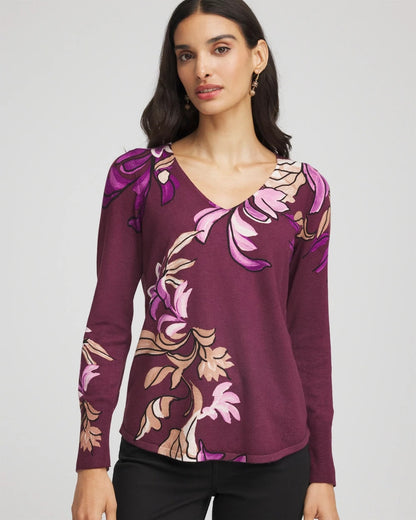 Ella V-Neck Artisanal Pullover Sweater - Chico's