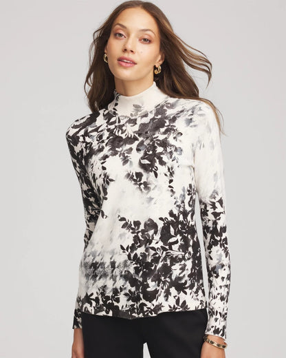 Ella Houndstooth Mockneck Sweater - Chico's