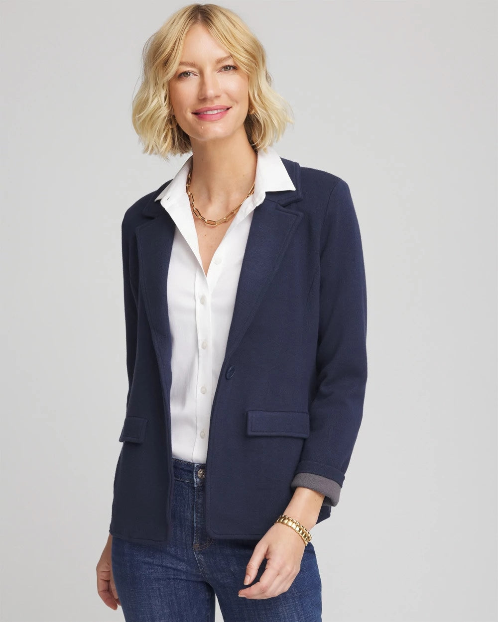Single-Breasted Sweater Blazer - Chico's