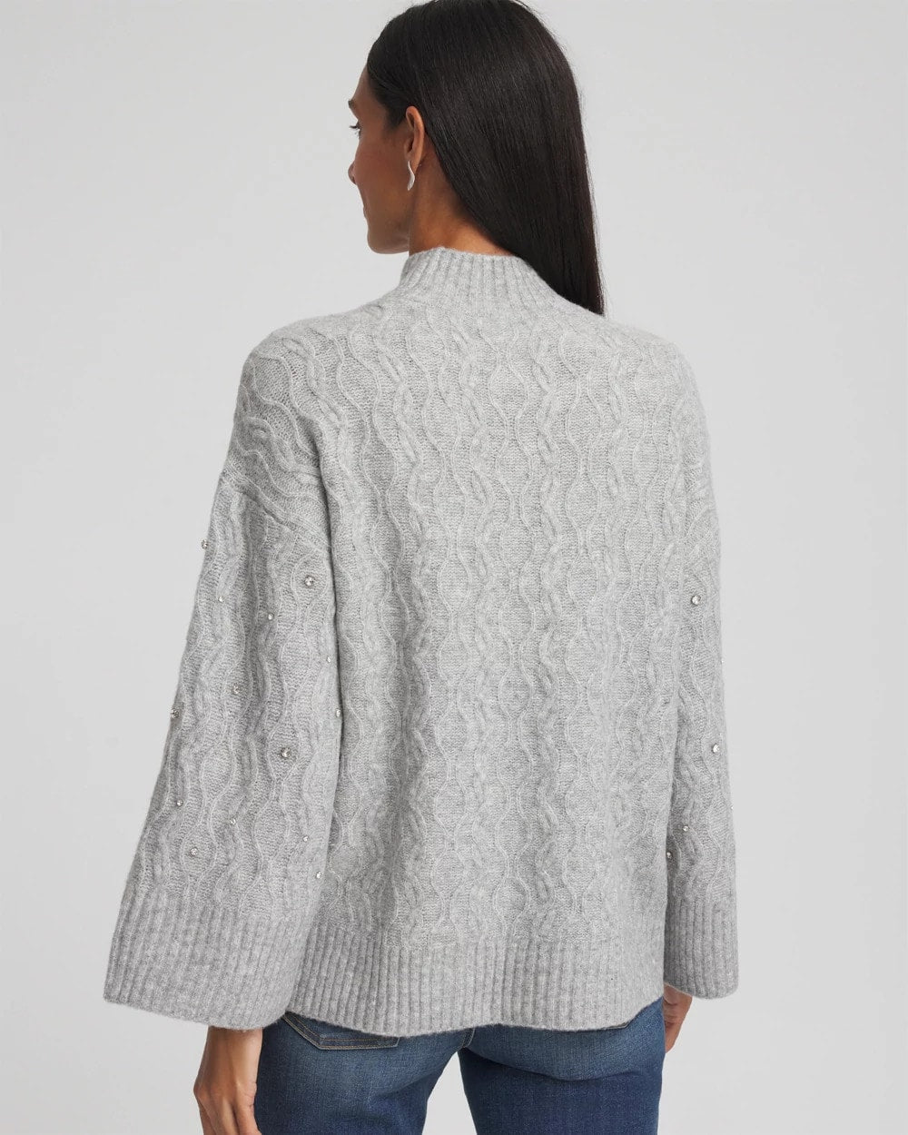 Sequined Cable Knit Sweater - Chico's