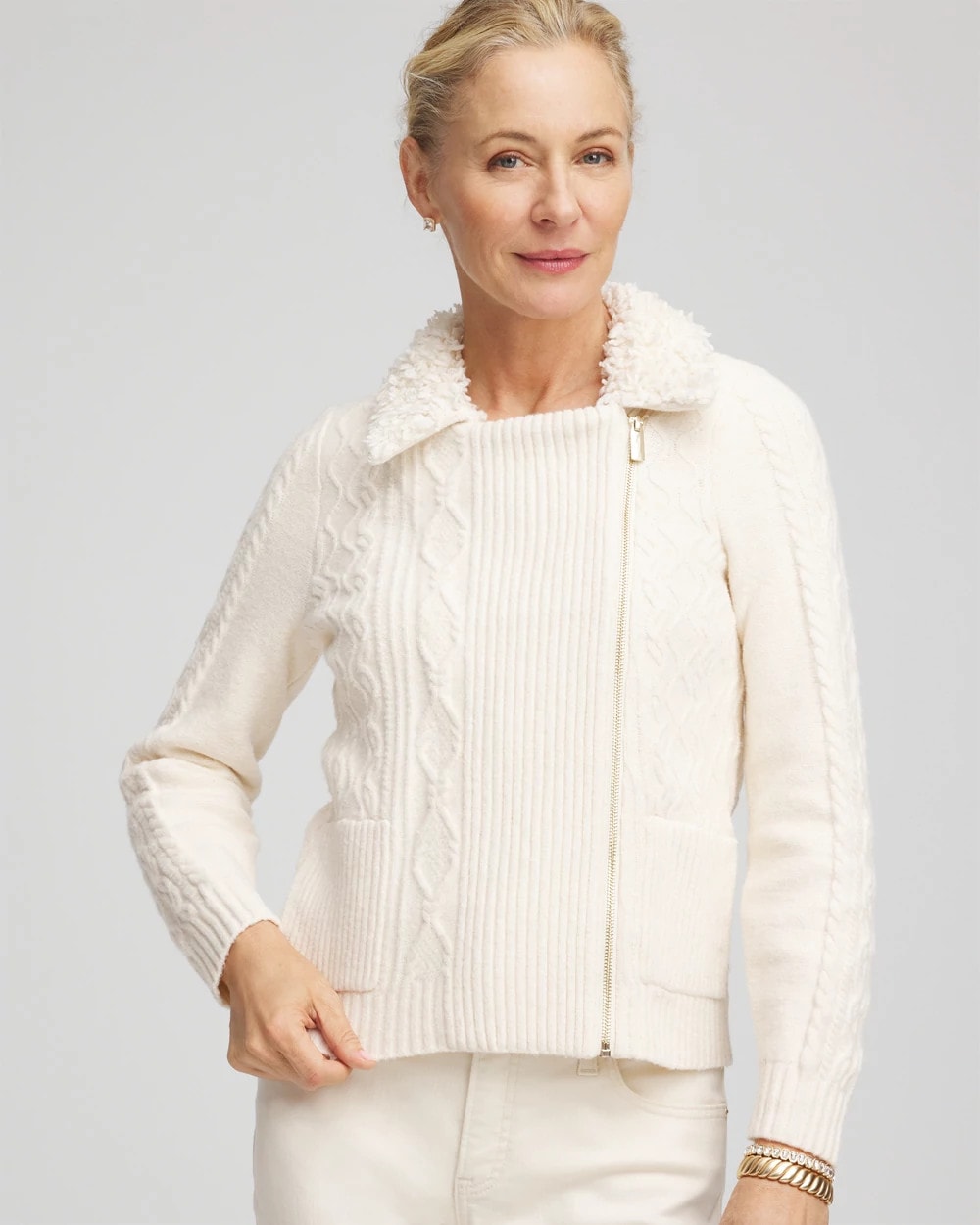 Fur Trim Moto Cardigan - Chico's