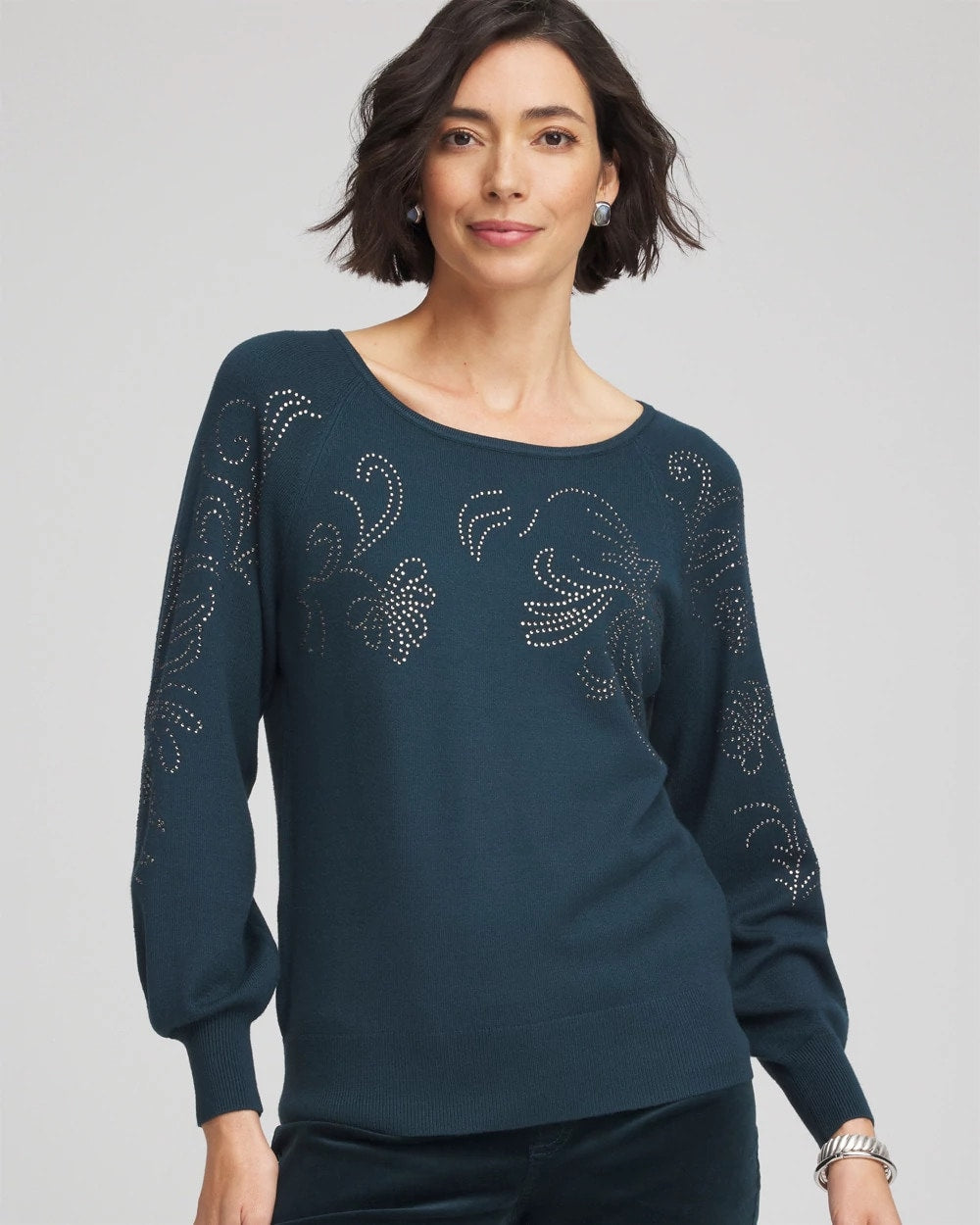 Heatset Embroidered Pullover - Chico's