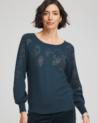 Heatset Embroidered Pullover - Chico's