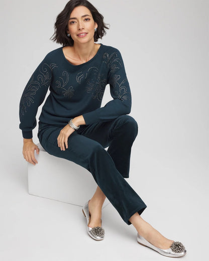 Heatset Embroidered Pullover - Chico's