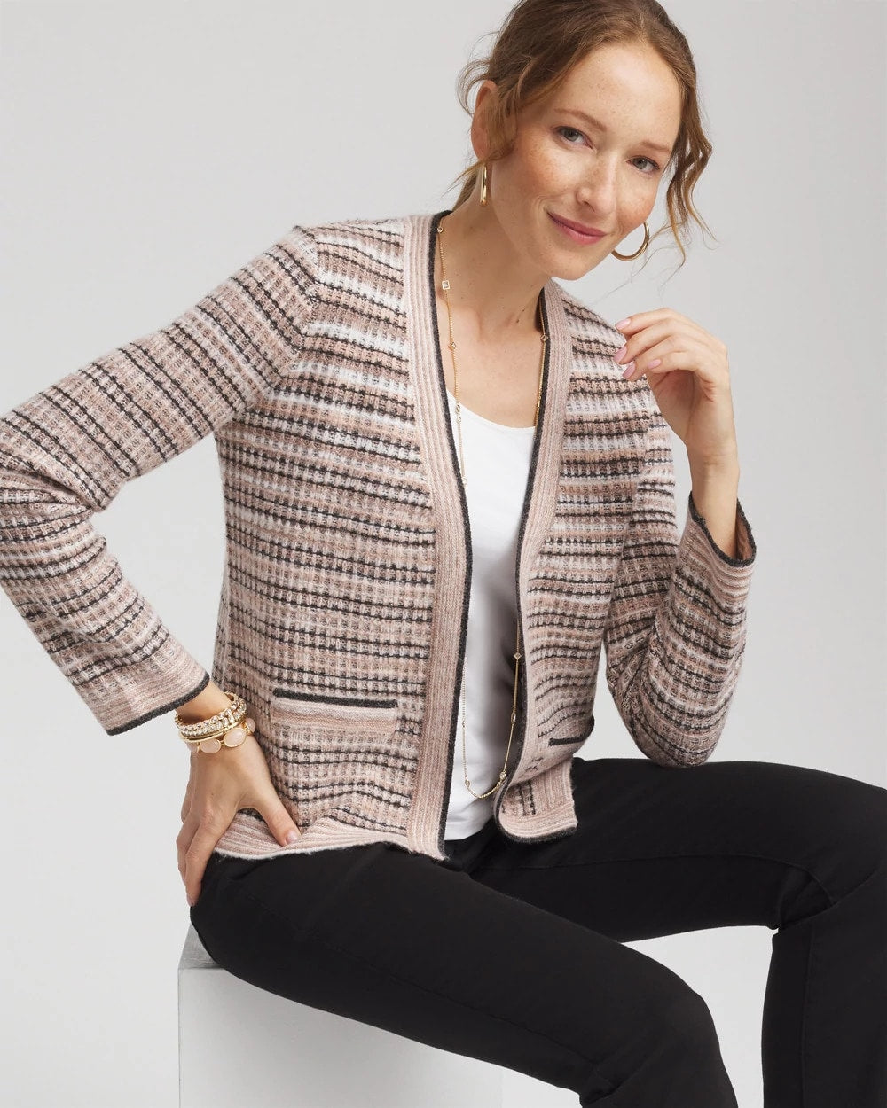 Sunset Abstract Sweater Jacket - Chico's