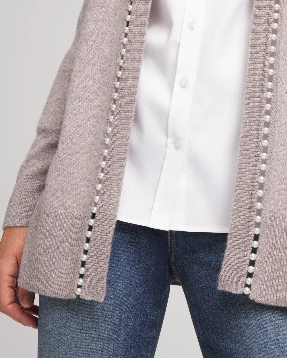 Cashmere Pearl-Trim Cardigan - Chico's