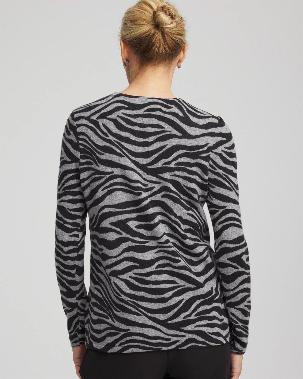 Cashmere Zebra Long-Sleeve Pullover Sweater - Chico's