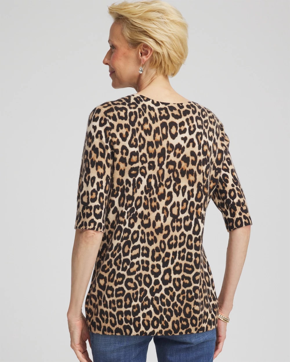 Cashmere Animal Elbow-Sleeve Pullover - Chico's