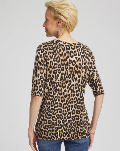 Cashmere Animal Elbow-Sleeve Pullover - Chico's