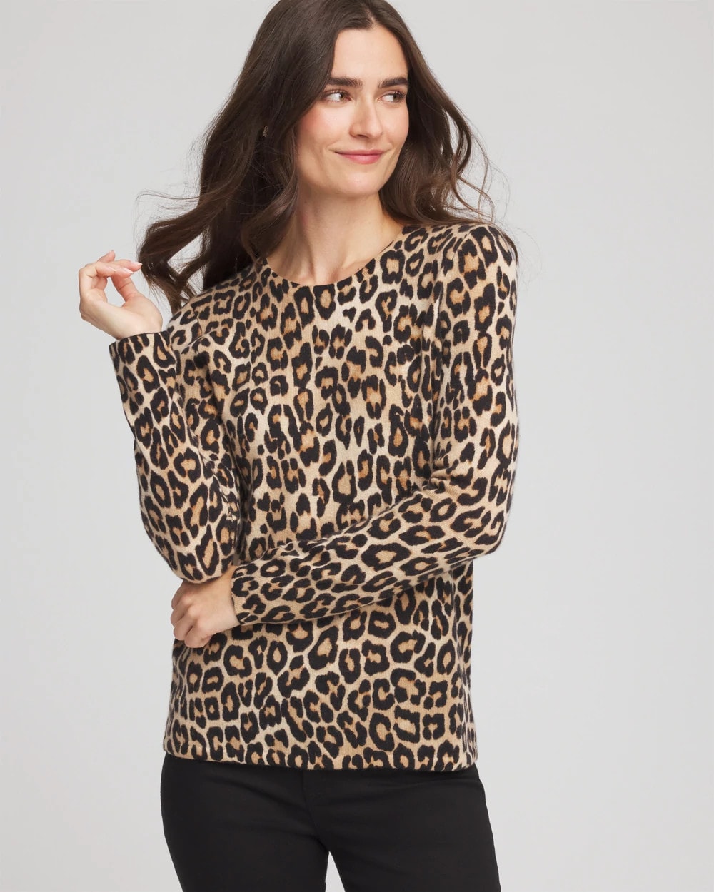 Cashmere Animal Long-Sleeve Pullover Sweater - Chico's