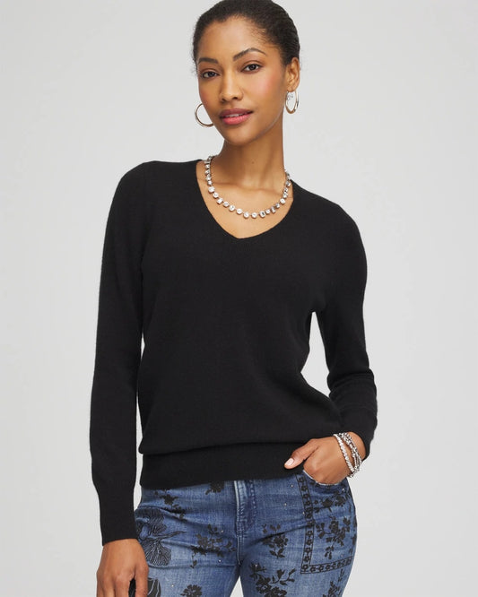 Relaxed V-Neck Cashmere Sweater - Chico's