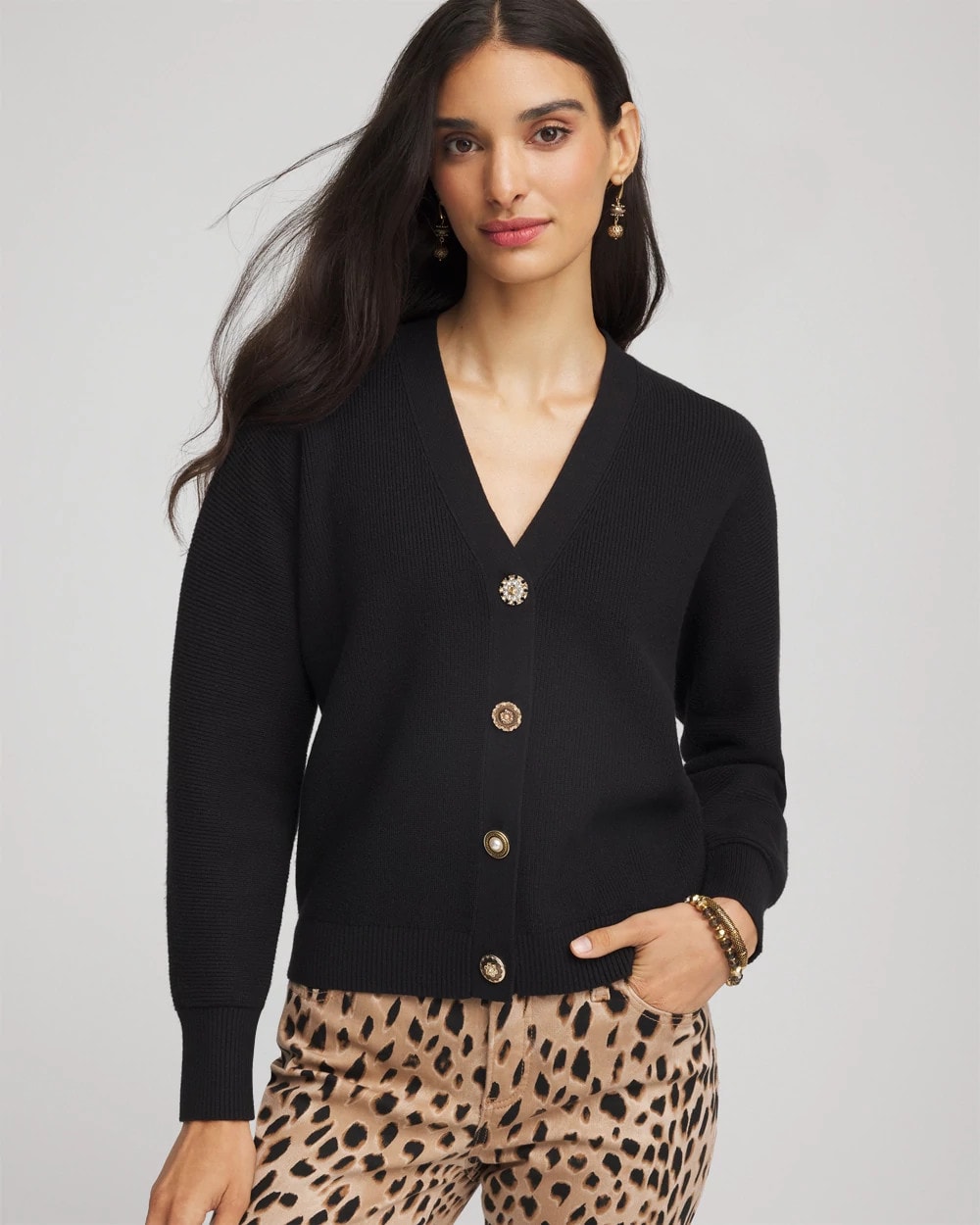 Relaxed-Fit Button-Front Cardigan - Chico's
