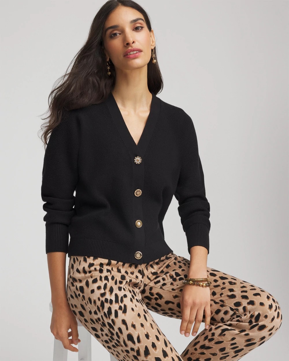 Relaxed-Fit Button-Front Cardigan - Chico's