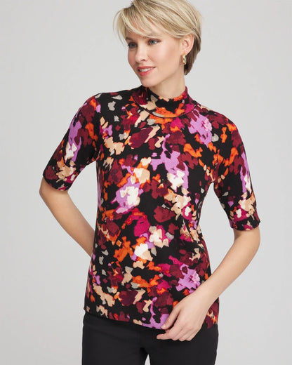 Ella Mockneck Painterly Pullover Sweater - Chico's
