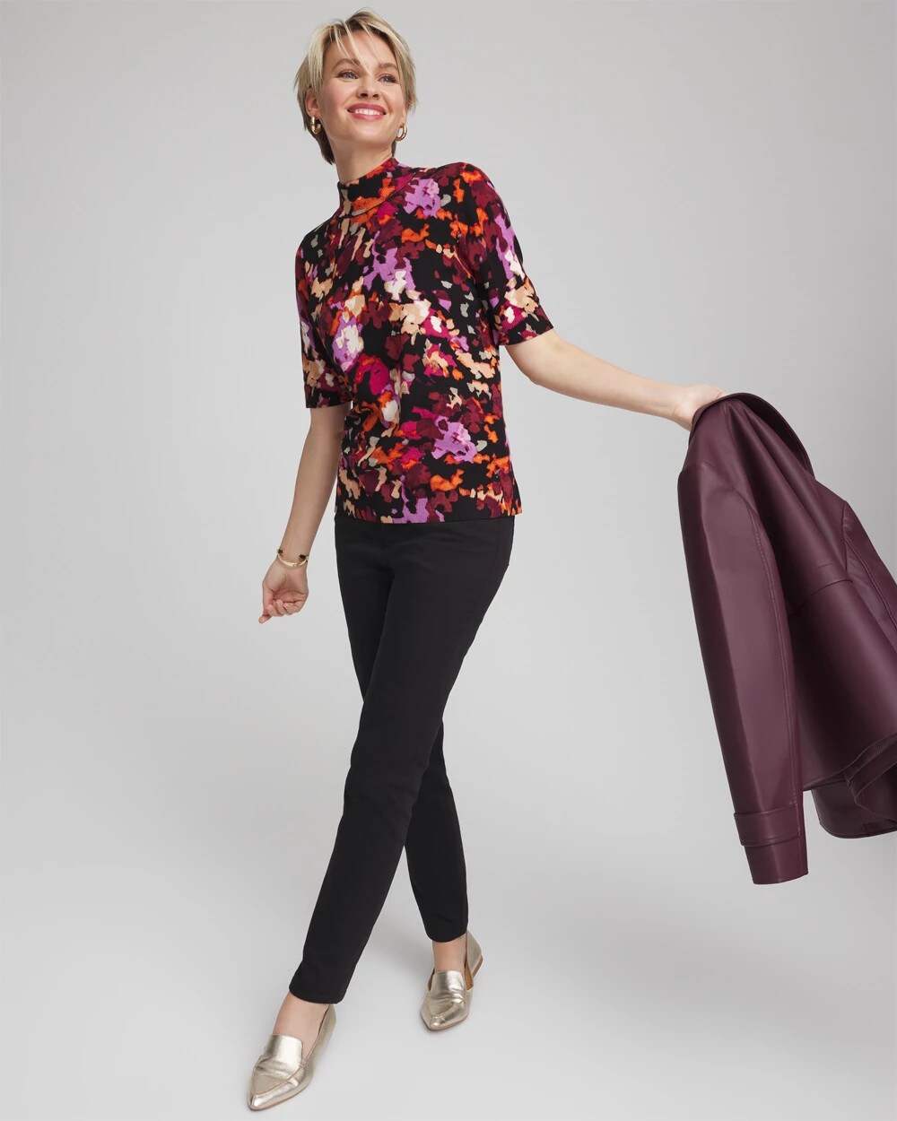 Ella Mockneck Painterly Pullover Sweater - Chico's