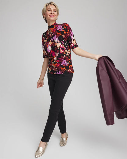 Ella Mockneck Painterly Pullover Sweater - Chico's
