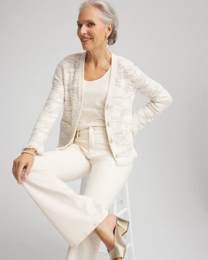 Fringe Textured V-Neck Cardigan - Chico's