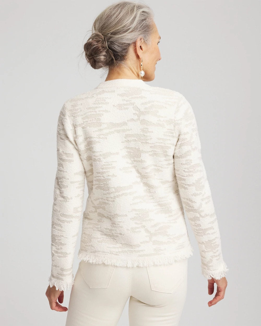 Fringe Textured V-Neck Cardigan - Chico's