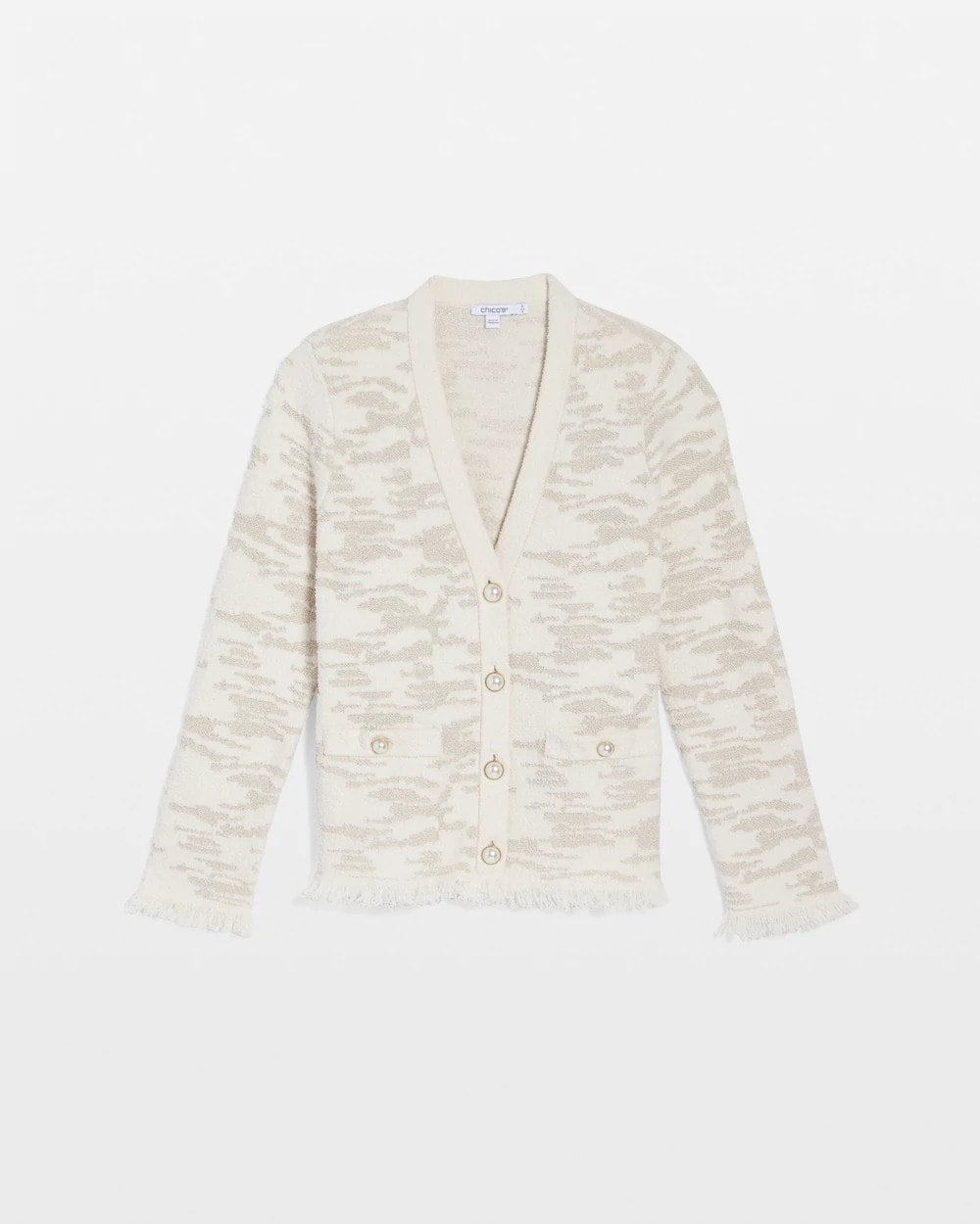 Fringe Textured V-Neck Cardigan - Chico's