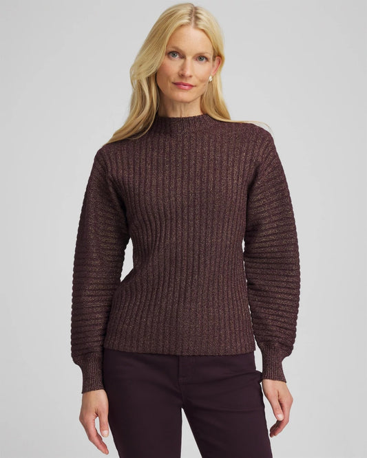 Metallic Ribbed Pullover - Chico's