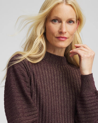 Metallic Ribbed Pullover - Chico's