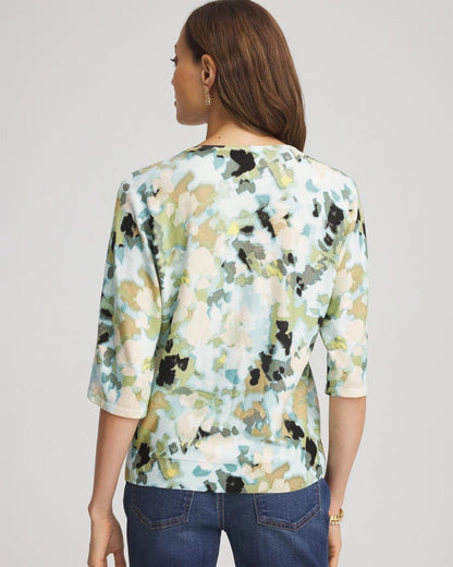 Printed Dolman V-Neck Pullover Sweater - Chico's