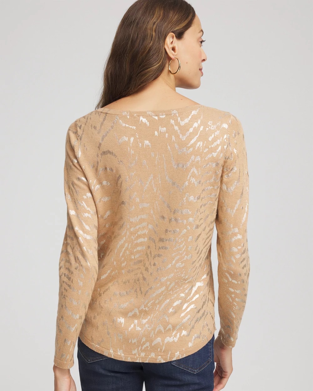 Ella Boatneck Foiled Pullover Sweater - Chico's