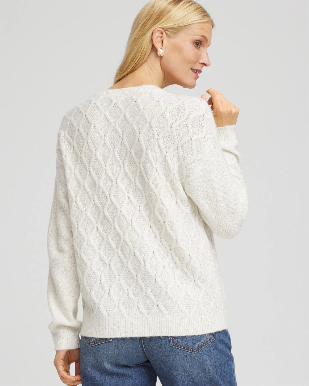 Embellished Cable Knit Sweater - Chico's