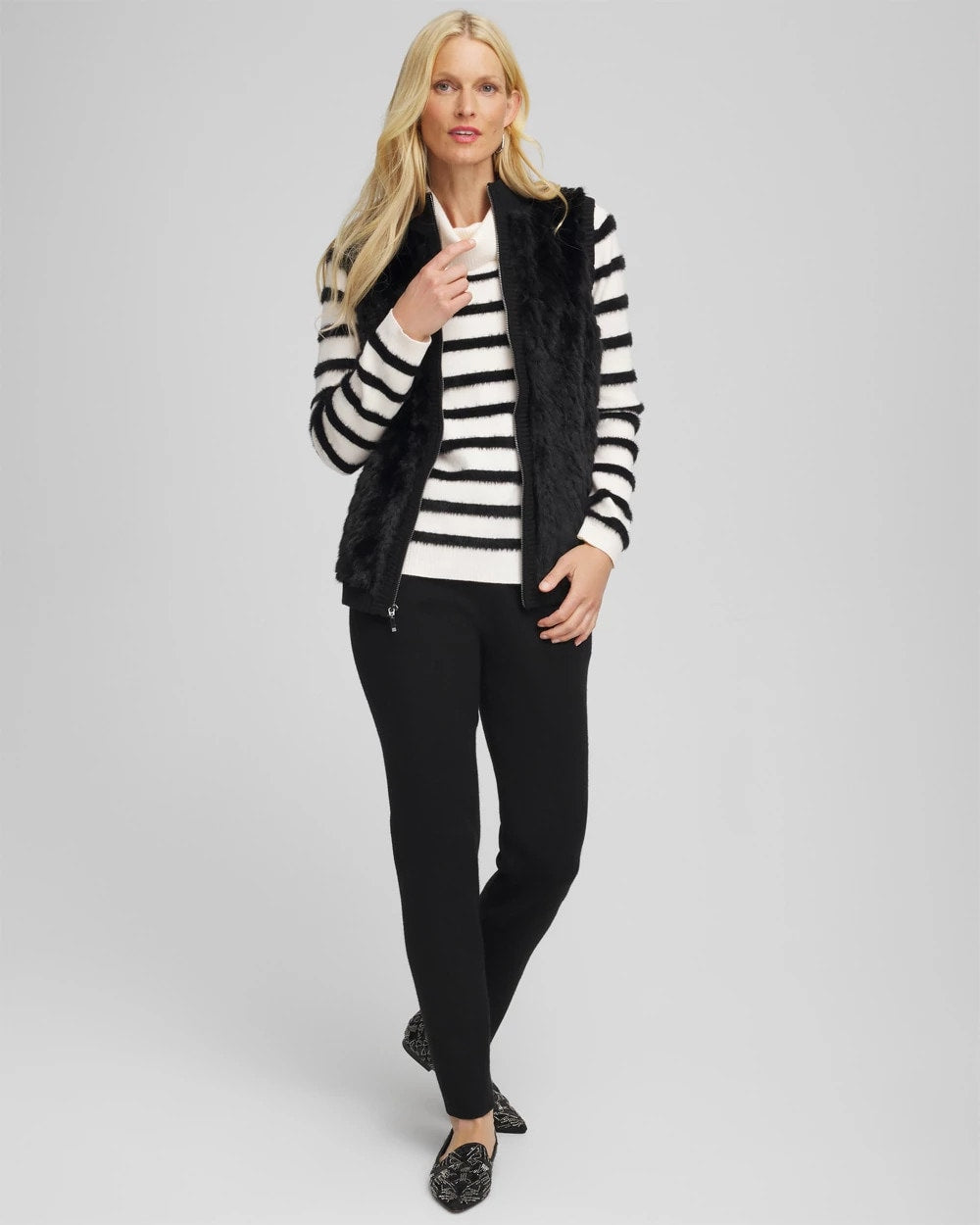 Zenergy® Luxe Eyelash Striped Sweater - Chico's